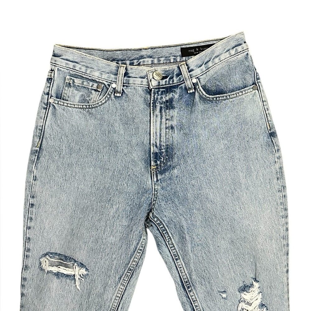 Rag & Bone Mid-Rise Ankle Cigarette Madison with Holes Distressed Jeans Sz 28 - Picture 2 of 7